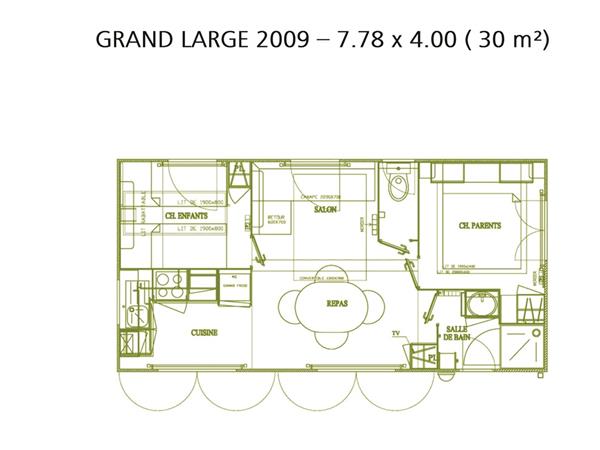 Location mobil home au camping 3 étoiles Le Cadran Solaire à Sarzeau dans la presqu'île de Rhuys près du Golfe du Morbihan en Bretagne Sud