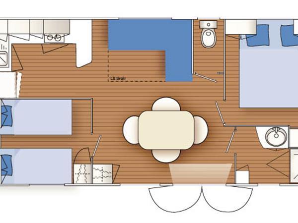 Location mobil home au camping 3 étoiles Le Cadran Solaire à Sarzeau dans la presqu'île de Rhuys près du Golfe du Morbihan en Bretagne Sud
